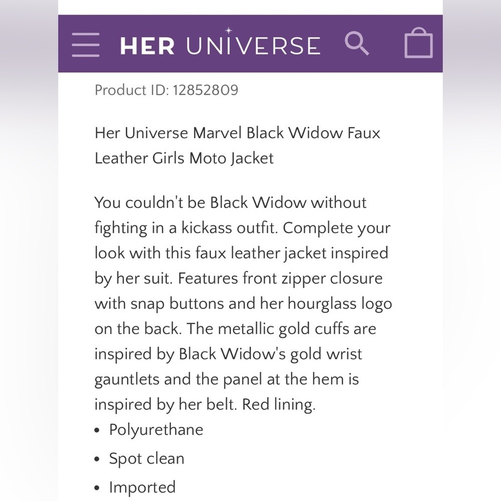NWOT Marvel Black Widow by Her Universe jacket - Picture 8 of 8